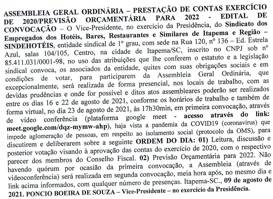 EDITAL PRESTAÇÃO CONTAS