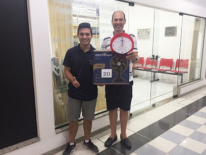 JEZRAEL DA NOBREGA GARCIA, da empresa Summer Beach Turismo, do bairro bombas da cidade Bombinhas, que foi sorteado no dia 22/dezembro/2017.